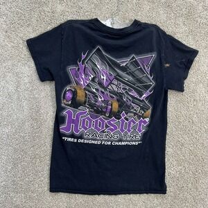 Hoosier Racing Tire Black Graphic T Shirt Men's Size Small Sprint Car Flames